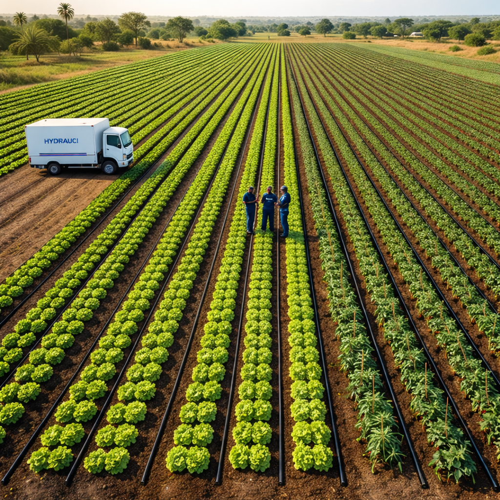 Exploitation agricole moderne irrigée