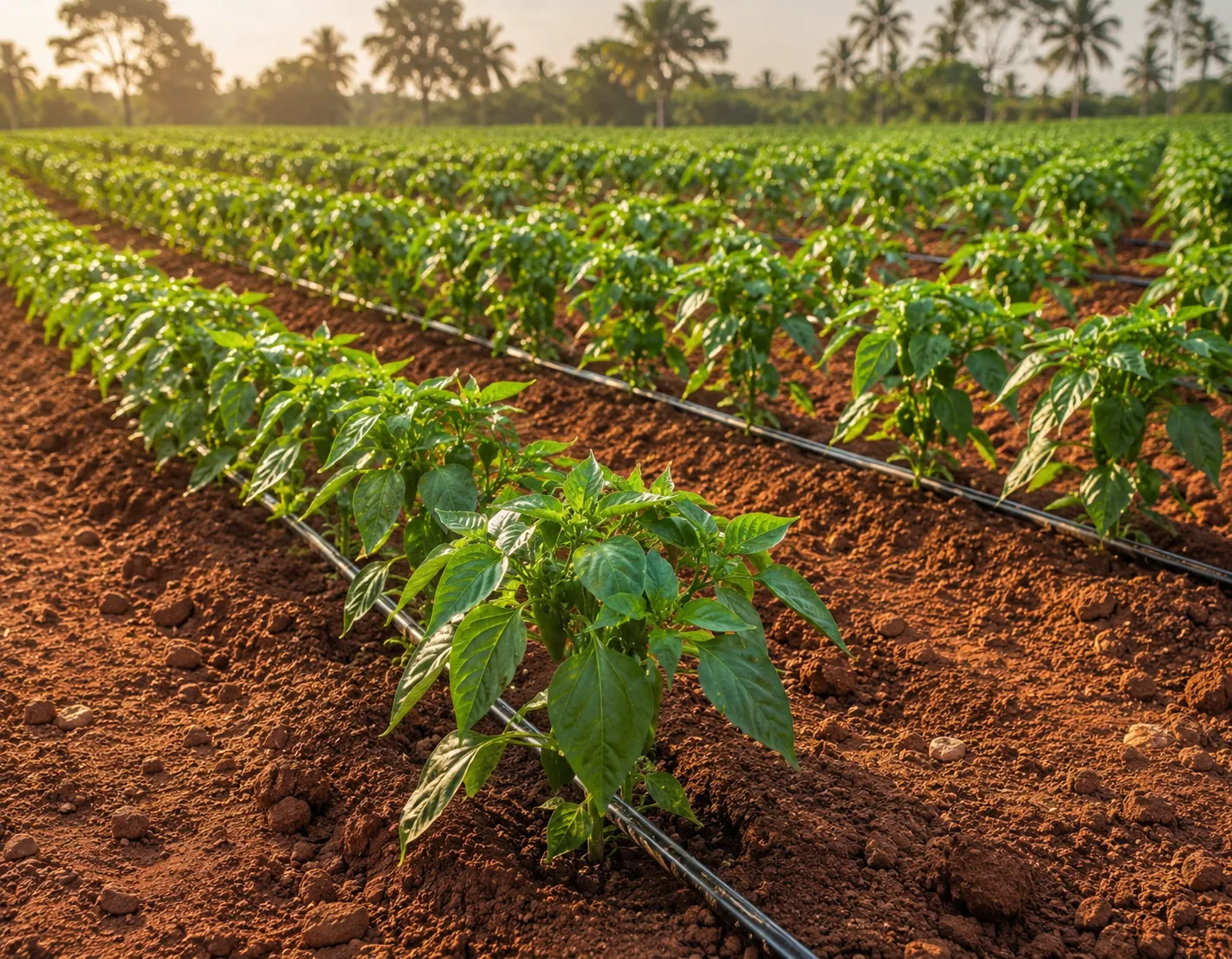 Réseau goutte-à-goutte en plein champ — HYDRAUCI